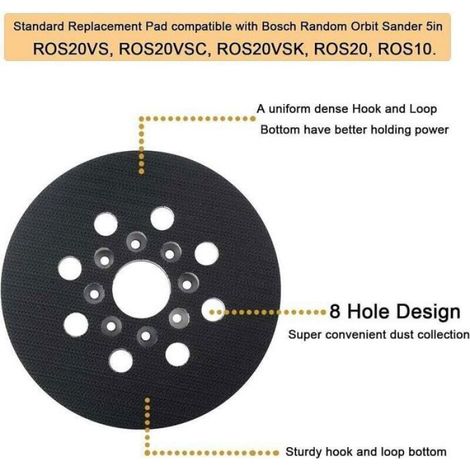 Plateau De Support - 125 mm - Pour Ponceuses Excentriques - Compatible Avec Modèles Bosch Et Skil - 2 Pièces (1/4)