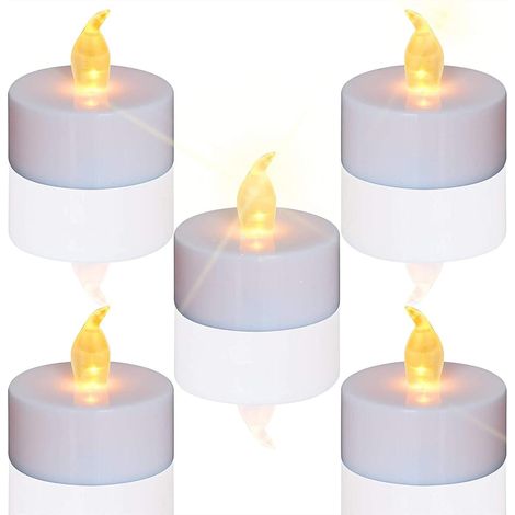 24 Pack LED Candles CR2032 Battery Operated Candles Unscented Flameless Tea Light Candles Clear Flickering 100+ Hours of Electric Light