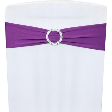 Bow Chair Back Strap Pour Les Mariages Fête D'anniversaire Chaise Back Decor - Violet - 10 Pièces (1/5)