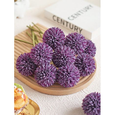 16 pièces Bouquet d'arrangement de fleurs artificielles : boules de chrysanthème, pissenlits et hortensias Pour amis, mariage de mariée, décoration maison et bureau Idéal cadeau pour la Saint-Valentin (1/4)