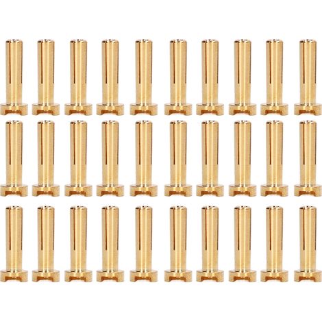 30 Connecteurs Banane Laiton 4mm Haute Précision pour Câbles Batterie RC - Lot de 30 Pièces (1/5)
