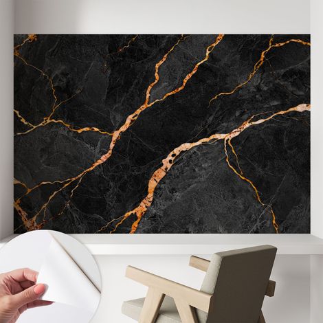 Papier peint autocollant adhésif avec motifs pour salon et chambre accessoire stylé pour votre intérieur Veines marbrées 104x70 cm (1/5)