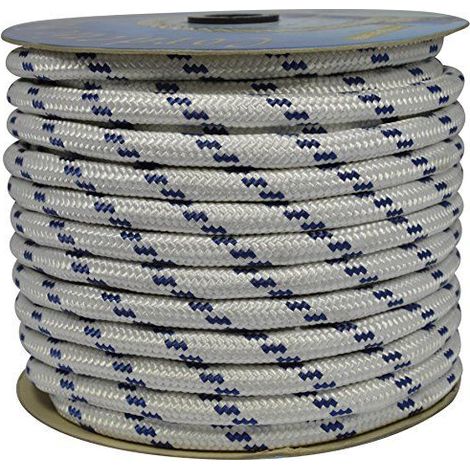 Corderie Italiane 006006022 Corde Nautique, 6 mm - 100 m, Blanc/Bleu