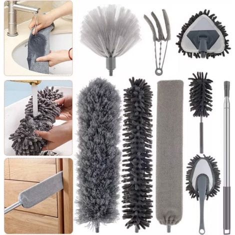 Plumeau télescopique extensible (lot de 9), brosse antistatique magique (1/5)