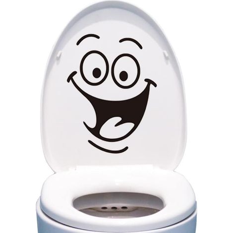 6 feuilles d'autocollants de toilettes, visage heureux, autocollants pour abattant de toilettes, transferts de siège de toilettes, autocollants amusants pour salle de bain, autocollants