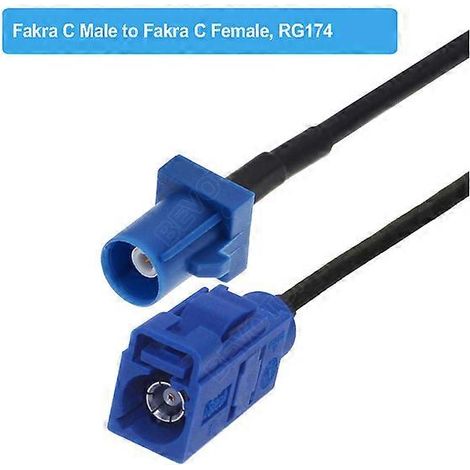 Câble coaxial RF Fakra C RAL 5005 mâle/femelle RG174 bleu avec antenne GPS, rallonge pour système de navigation télématique GPS automobile. (1/5)