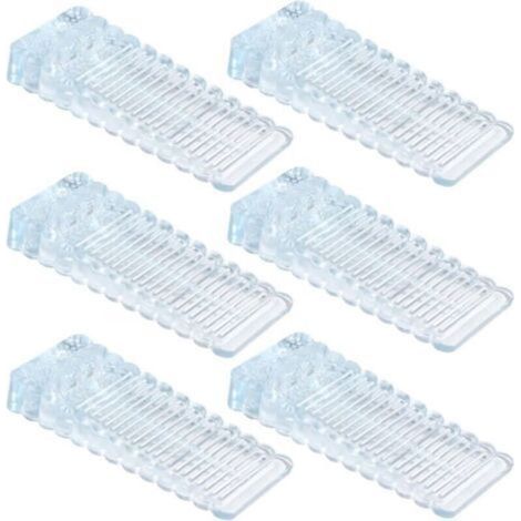 Arrêts de Portes 6 Pièces en PVC, Cale Porte Sol Réglable en Hauteur et Empilable, Bloque Porte Transparent pour Portes et Sols (1/4)