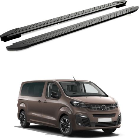 TURTLE kompatibel mit Opel Zafira Life (Mk3) 2019-2025 / Kurze Version Trittbrett Era V1 Schwarz