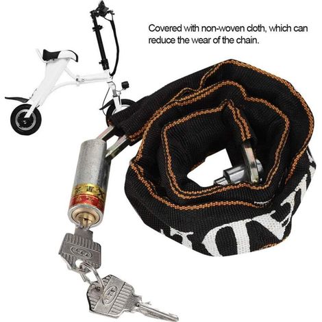 Antivol à chaîne, anneau de sécurité antivol moto mobilité scooter chaîne antivols moto moto antivols chaînes de sécurité vélo fauteuil roulant antivol pour générateur portails clôtures (1/4)