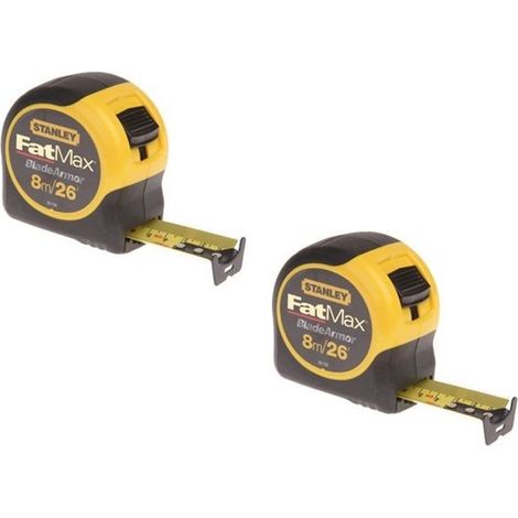 Stanley STA033726 FatMax Tape Measure 8m / 26ft 32mm - Twin Pack x2 0-33-726 (1/2)