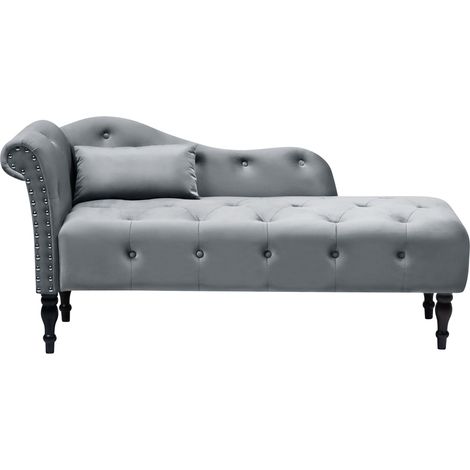 Left-Hand Chaise Lounge IVRY Velvet Grey