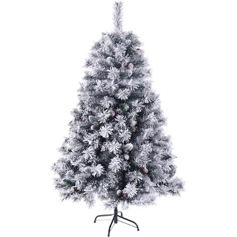 SVITA Weihnachtsbaum künstlich Schnee, Tannenzapfen, Beeren 150cm (1/5)