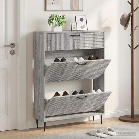 vidaXL Shoe Cabinet HAARLEM 78 x 24 x 103 cm Engineered Wood (1/5)