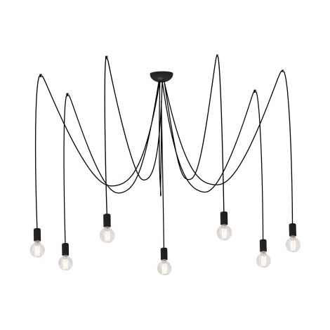 Lampadario a sospensione Nowodvorski Spider nero 7xE27