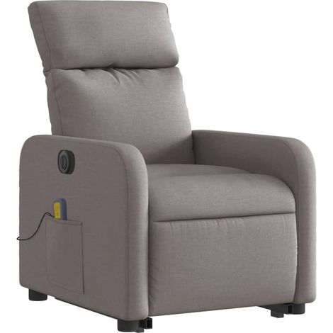 Sillón de relajación función masaje y reclinable función elevación eléctrica en tela color topo DEC027863 (1/5)
