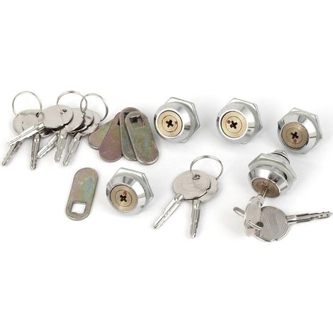 Boîte aux lettres Kabinett Schublade Schrank Cam Locks Silber Ton 5pcs avec Schlüssel (b6bc7b6cb693f (1/3)