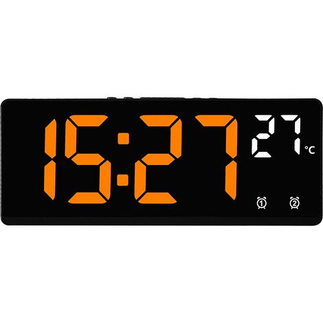 Moderne elektronische Uhr mit einfacher Bedienung, Alarm-, Temperatur- und Kalenderfunktion, gut ablesbarer Wecker (1/3)