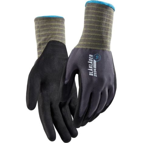 BLAKLADER Guanti da lavoro in nitrile rivestiti Grigio chiaro 10