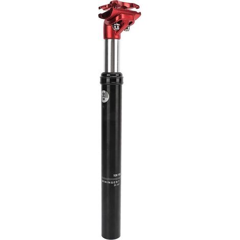 Suspension de selle vélo amortisseur à huile, tige de selle en aluminium KSP630 31,6mm x 350mm noir rouge (1/5)