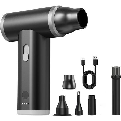 Soffiatore d'aria elettrico - Soffiatore ad aria compressa da 120.000 giri/min, soffiatore a getto secco riutilizzabile con potente turbina e luce LED per tastiera del computer, esterno, auto, casa (n