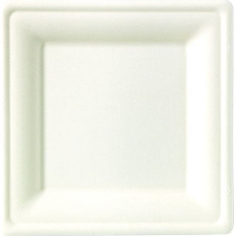 10 Assiettes carrées, 26 x 26 cm, en fibres de canne à sucre, vaisselle écologique pour usage quotidien