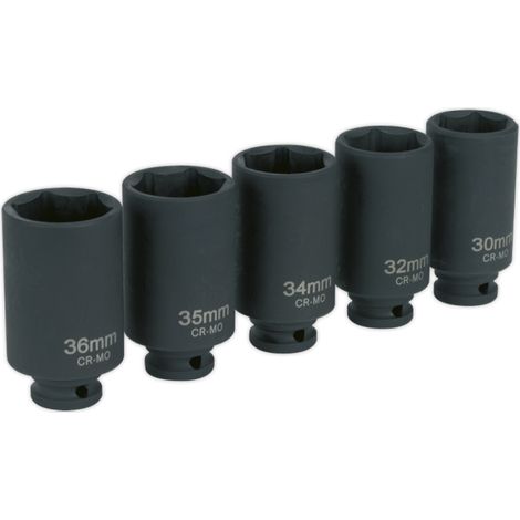 Sealey Impact Hub Nut Socket Set 1/2""Sq Drive 5pc SX050 (1/3)