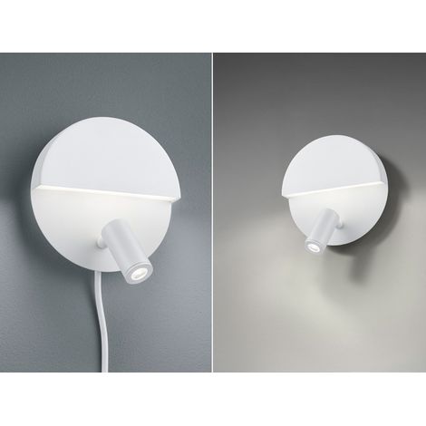 2er SET LED Leselampen Weiß mit Schalter & Stecker, Ø 16cm (1/5)