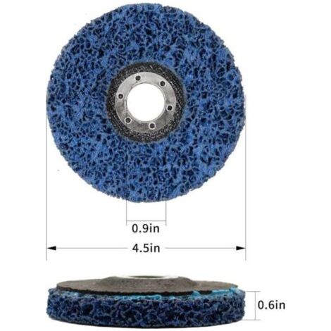 NALOOKAMIC Disques de polissage à lamelles en fibre de nylon, Lot de 10 disques de décapage pour meuleuse d'angle, 115 mm, 4, 5 pouces, pour enlever la peinture, la rouille, les soudures, l'oxydati