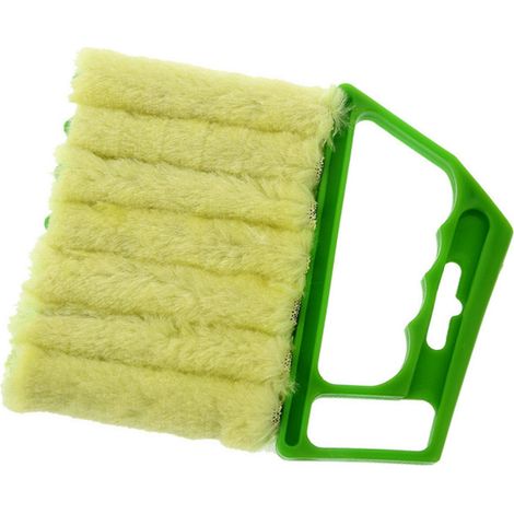 Mini brosse de nettoyage pour stores et volets multifonctionnelle, verte, idéale pour la maison et l'hôtel. (1/5)