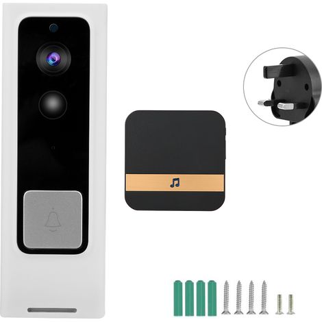 720P HD WiFi Sonnette Vidéo Intelligente Faible Consommation Caméra Porte Sans Fil (WiFi + 1 Sonnette UK) (1/5)