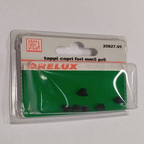 6 PEZZI - TAPPI COPRIFORI IN PLASTICA NERA 5MM
