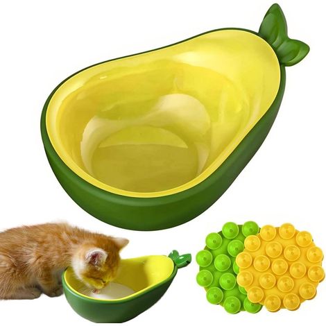 Katzennapf, Wassernapf für Katzen, Hunde, Kaninchen, Welpen und Kätzchen, um 15° neigbarer Katzennapf mit rutschfestem Gummiboden (1/5)