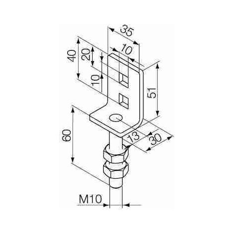 Nice 525.10020 - Staffa regolabile per perno quadro 10 mm (da accoppiare necessariamente all'art. 525.10013/AX)