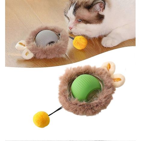 Bewegungsaktiviertes interaktives Katzenspielzeug, selbstrotierender Ball mit Lichtern, USB-aufladbar, automatisches elektrisches Mausspielzeug für Wohnungskatzen