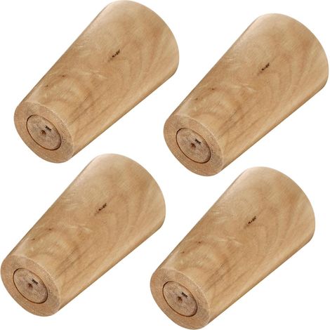 4pcs Pieds de Meubles en Bois Blanc pour Table et Établi, Protection de Sol, Design Moderne Élégant, Facile à Nettoyer Meubles (1/5)