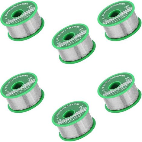 6 Stück Lötzinn, bleifreies Zinn mit Kolophoniumkern, Lötzinn mit Flussmittel, Lötdraht für elektronische elektrische Lötkomponenten, Reparatur und Heimwerken (0,8 mm, 20 g)