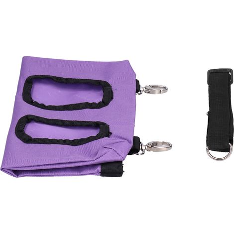 Sac d'alimentation pour animaux Oxford violet, distributeur de foin pour cochons et petits animaux, sac de rangement suspendu (1/5)