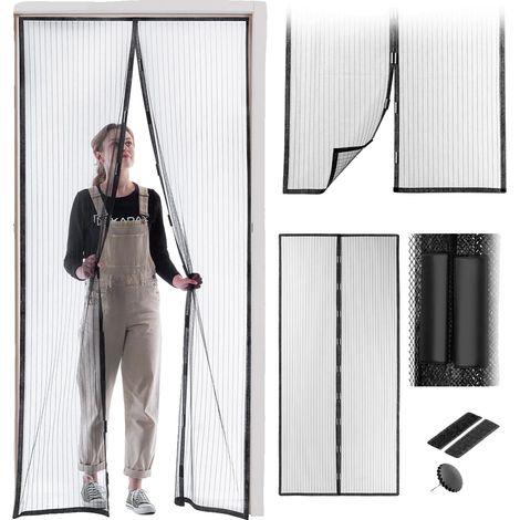 Moskito-Netz, 210 cm x 100 cm, Polyester Material, Einzeltür-Typ, Magnetverschluss, Einfache Installation (1/5)