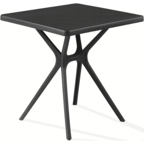 TAVOLO QUADRATO DA INTERNO ESTERNO GIARDINO POLIPROPILENE NERO 70x70x74h 634v