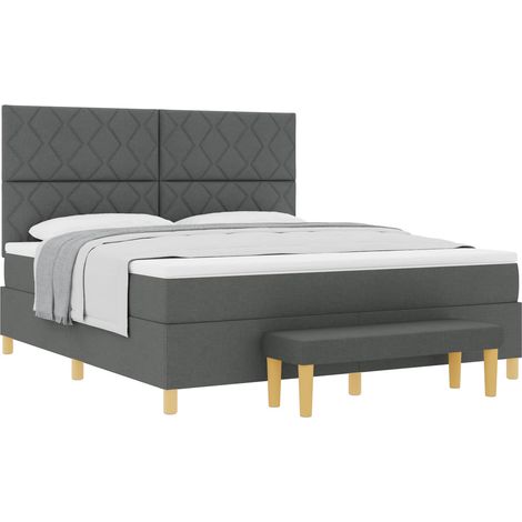 Maison Exclusive - Boxspringbett mit Kissen Dunkelgrau 200 x 180 (1/5)