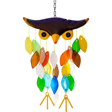 Figura decorativa colgante de búho con efecto de viento y humedad para uso interior y exterior con efectos de sonido. (1/5)