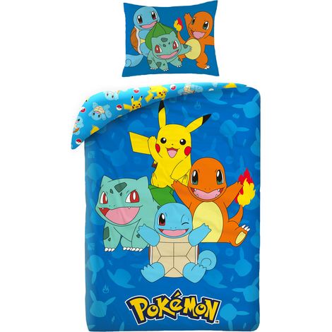 Ensemble de literie enfant 140x200 Pokémon Pikachu en microfibre