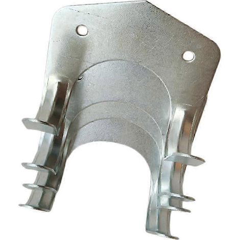 Ensemble de 4 supports de râteaux et serpillières suspendus pour jardin, robustes et argentés. (1/5)