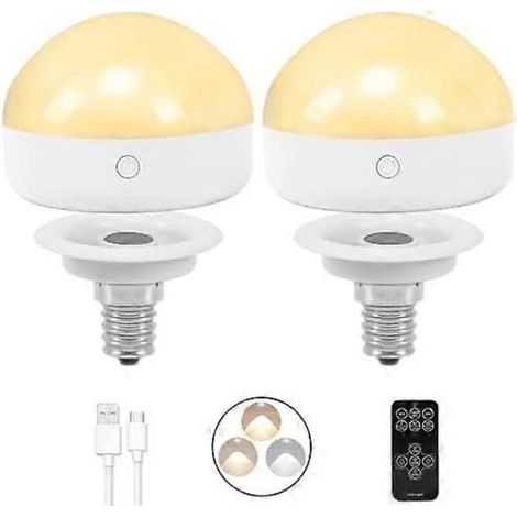 Ampoules rechargeables E14, lot de 2, 300 lumens (équivalent 40W), amovibles, éclairage LED pratique pour maison et espaces de vie (1/5)