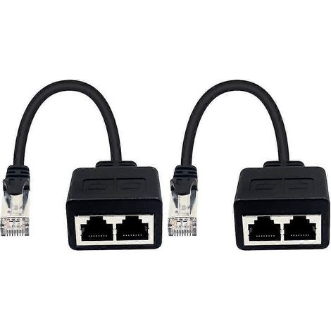 (1 paire) Adaptateur RJ45 1 mâle vers 2 femelles, connecteurs réseau (utilisation simultanée) Accès Internet simultané (1/5)