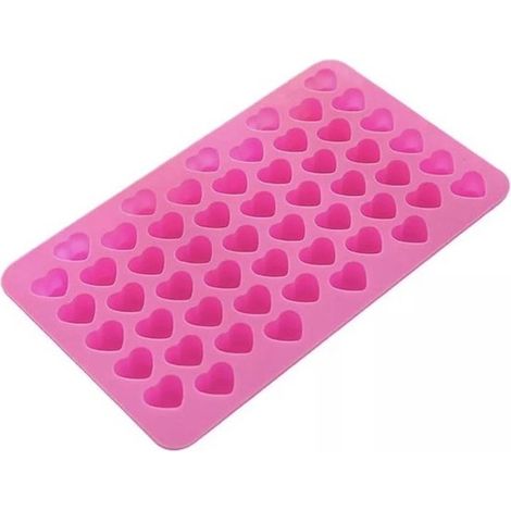 Moule en silicone en forme de cœurs - Rose - Pour chocolat, glace, glaçons et pâtisserie - Mini moules - Ustensile cuisine (1/5)