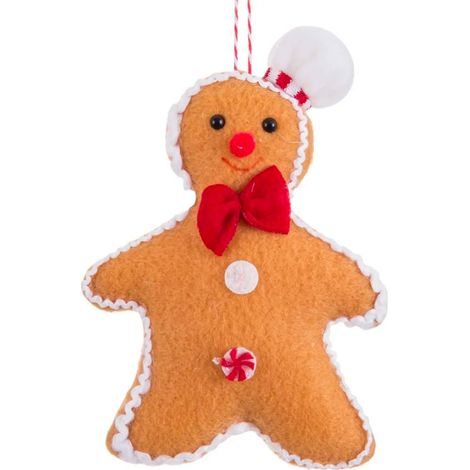 Décoration sapin de noël bonhomme pain d'épice 7x3x12cm (1/2)