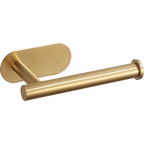 Portarotolo da parete VirgilSon – acciaio inox SUS 304, adesivo 3M senza foratura, finitura ottone spazzolato
