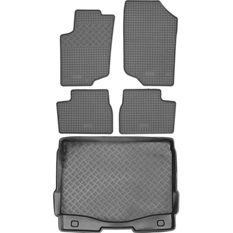 Set di tappetini in gomma per auto e tappetino per bagagliaio per Peugeot 207 SW / Kombi dal 2006 al 2012 (1/5)