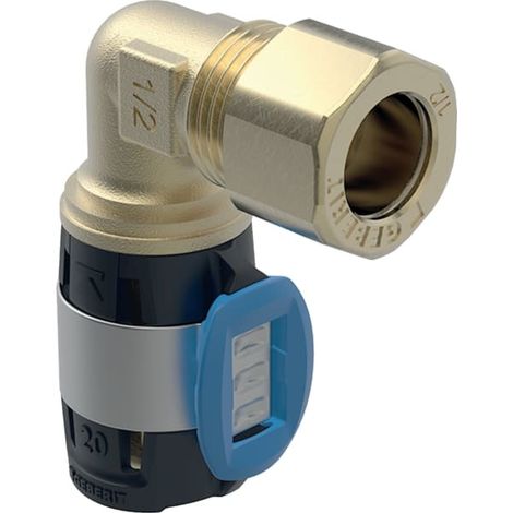 Geberit FlowFit Übergangswinkel 620700001 DN 12/10, Ø 16/12 mm, 5,5 cm, 90Grad, mit Klemmringverschraubung (1/5)